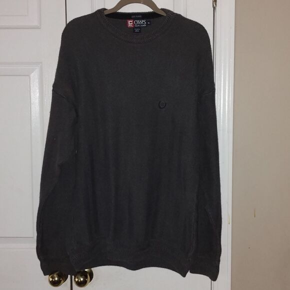 Chaps Ralph Lauren  Hand Framed Gray Sweater  Sz XL - Picture 1 of 5